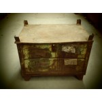 Stalen vintage magazijnbak plantenbak, bloembak 85 cm x 60 cm x 65 cm