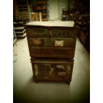 Stalen vintage magazijnbak plantenbak, bloembak 85 cm x 60 cm x 65 cm