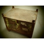 Stalen vintage magazijnbak plantenbak, bloembak 85 cm x 60 cm x 65 cm