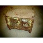 Stalen vintage magazijnbak plantenbak, bloembak 85 cm x 60 cm x 65 cm