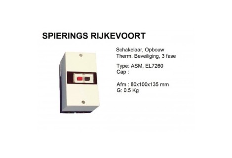 Schakelaar 1,6 A - 2 A opbouw motorbeveiliging PKZ