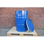 4 stuks metalen vaten/tonnen 200 liter deksel en klem 88x59cm.