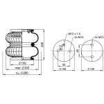 Veerbalg PHOENIX SP 2 B 12 R , luchtvering 1600 kilo. Used.