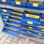 Bakkenkast, Opbergsysteem, Stelling met 55 Opbergbakken. USED.