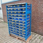 Bakkenkast, Opbergsysteem, Stelling met 55 Opbergbakken. USED.