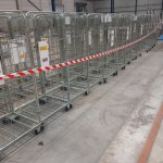 3-Heks rolcontainer, used.