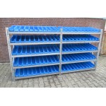 Bakkenkast, Opbergsysteem, Stelling met 55 Opbergbakken. USED.
