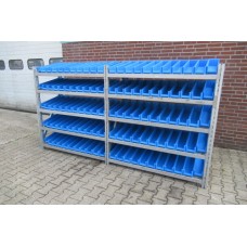 Bakkenkast, Opbergsysteem, Stelling met 55 Opbergbakken. USED.